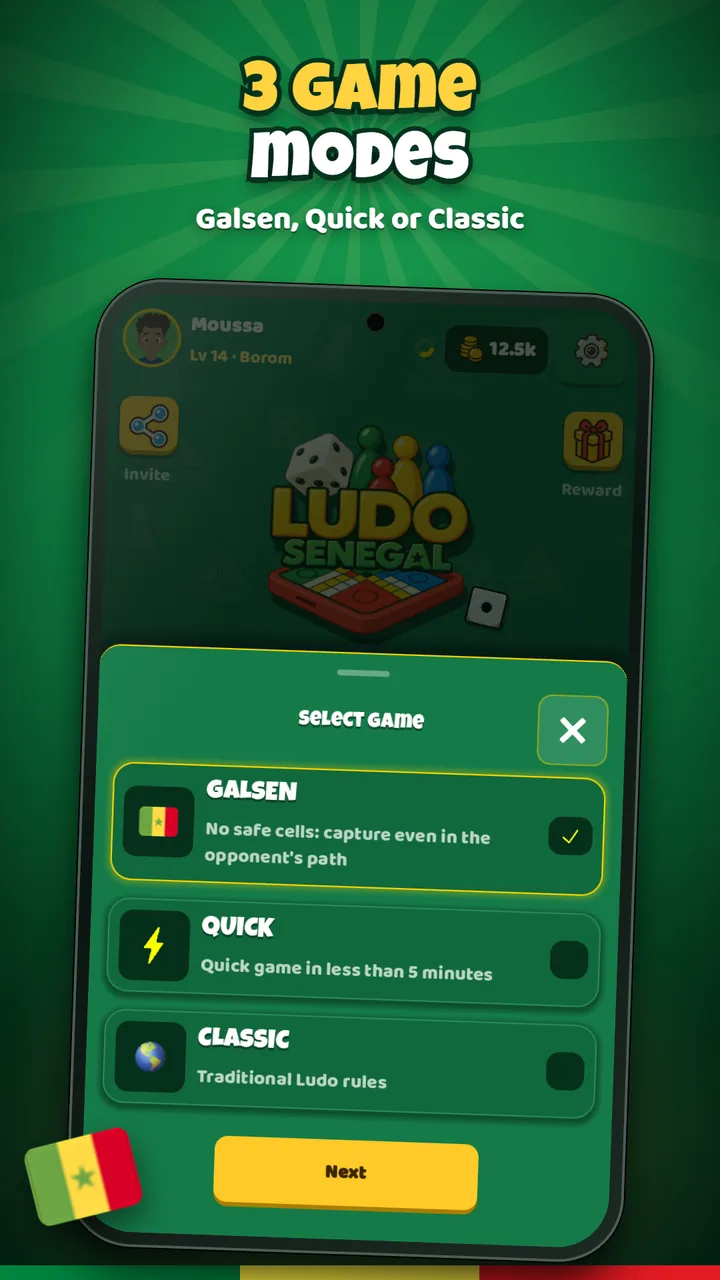 Le choix du mode de jeu depuis le nouvel accueil